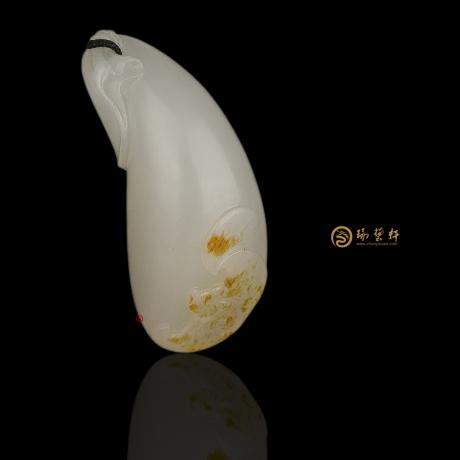 【琢艺轩】新疆和田黄皮羊脂白挂件 福瓜 9.7克