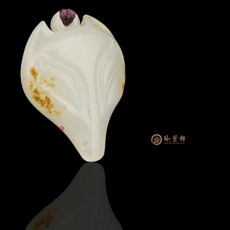 【琢艺轩】新疆和田黄皮一级白籽玉挂件 媚 4克