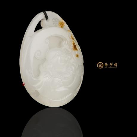 【琢艺轩】新疆和田黄皮羊脂白玉籽玉挂件 佛引福来 15克 