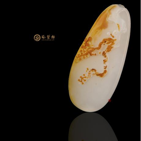 【琢艺轩】新疆和田红皮一级白籽玉挂件 喜上眉梢 6.7克