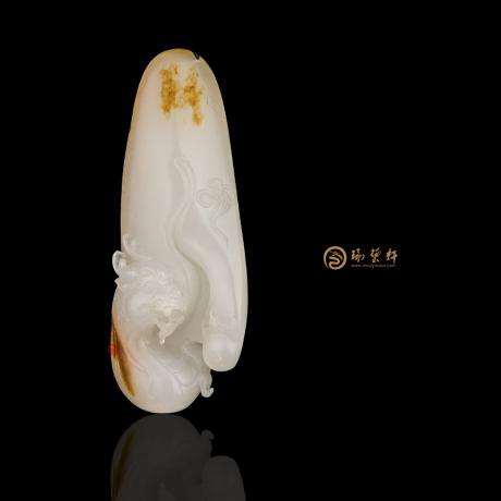 【琢艺轩】新疆和田红皮一级白籽玉挂件 祥龙 10克（独籽）