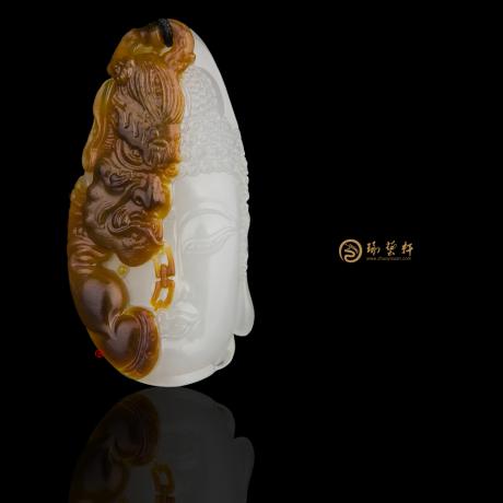 【琢艺轩】穆宇静 新疆和田红沁羊脂白籽玉挂件 一念之间 17克