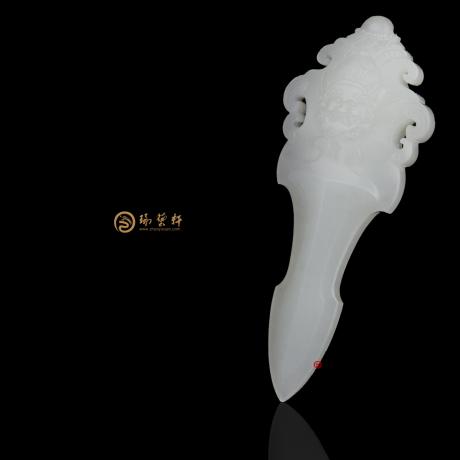 【琢艺轩】穆宇静 新疆和田羊脂白籽玉挂件 金刚降魔杵 21克