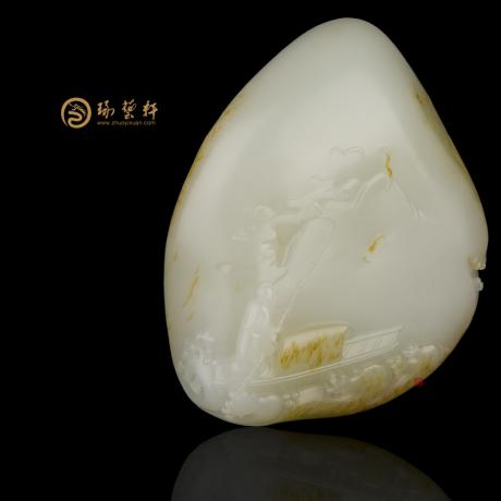 【琢艺轩】穆宇静 新疆和田玉红皮白玉籽玉摆件 乘风破浪 259克