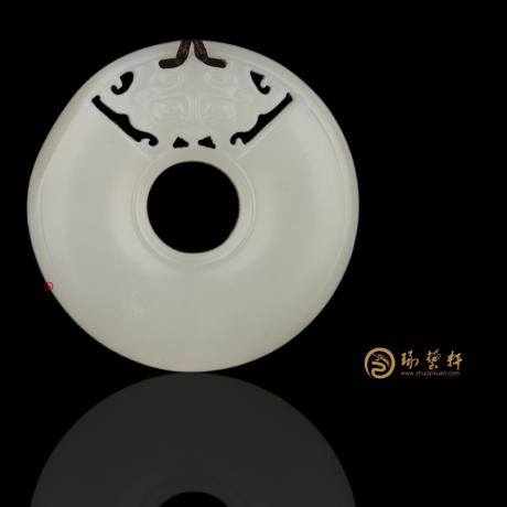 【琢艺轩】新疆和田白皮白玉籽玉挂件 平安扣 18.7克