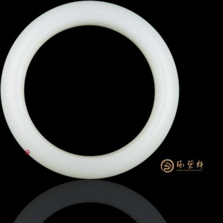 【琢艺轩】新疆和田白皮羊脂白籽玉 手镯 89.3克