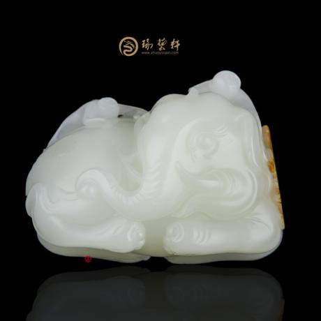 【琢艺轩】赵显志 新疆和田红皮一级白籽玉把件 封侯拜相 258克