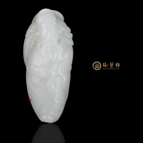 【琢艺轩】新疆和田洒金皮一级白籽玉把件 关公 150克