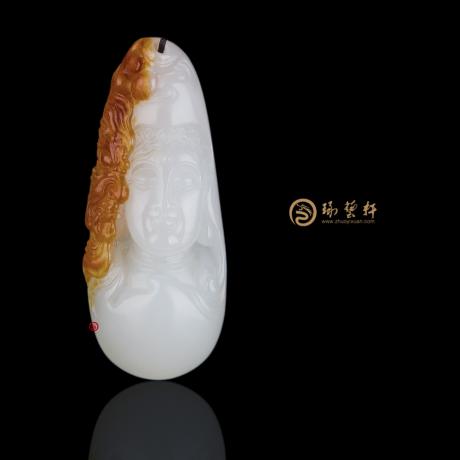 【琢艺轩】穆宇静 新疆和田红沁羊脂白籽玉挂件 转念之间 8.3克