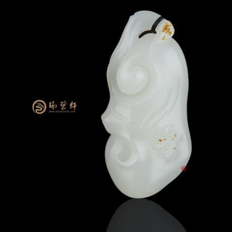 【琢艺轩】新疆和田洒金皮白玉籽玉挂件 如意 16克