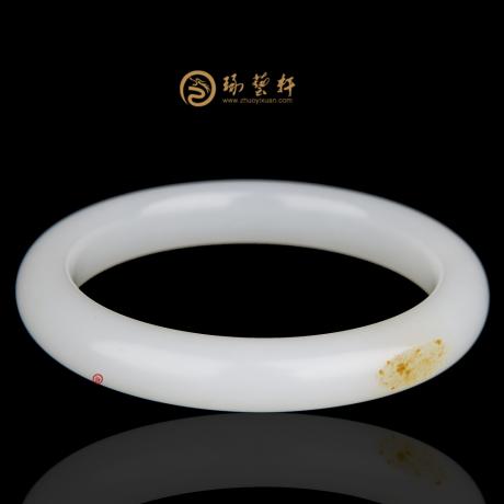 【琢艺轩】新疆和田红皮羊脂白籽玉 手镯 41克