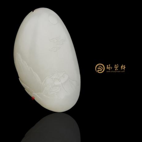 【琢艺轩】新疆和田玉白皮白玉籽玉挂件 山水 28克