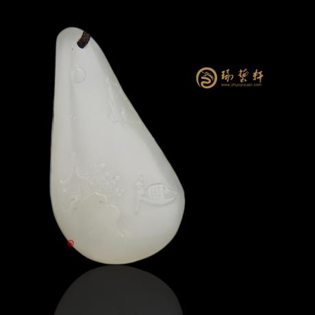 【琢艺轩】新疆和田玉白皮一级白玉籽玉挂件 枫桥夜泊 10.6克