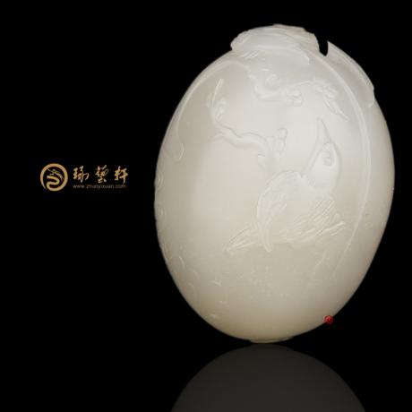 【琢艺轩】新疆和田玉黄皮白玉籽玉挂件 喜上眉梢 28克