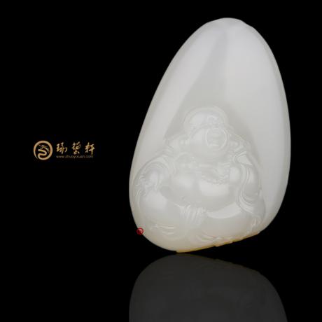 【琢艺轩】新疆和田红皮白玉籽玉挂件 弥勒佛 29克