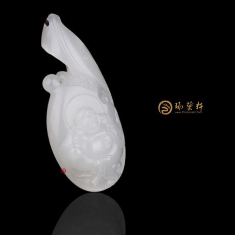 【琢艺轩】新疆和田白皮羊脂白籽玉挂件 弥勒佛 14.5克