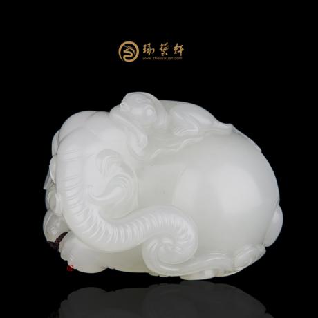 【琢艺轩】新疆和田洒金皮一级白籽玉把件 封侯拜相 64.3克