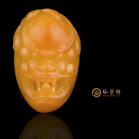 【琢艺轩】新疆和田黄沁皮籽玉挂件 守护 41克