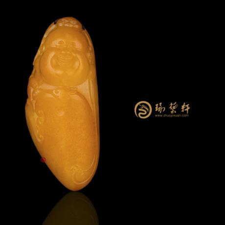 【琢艺轩】新疆和田黄沁白玉籽玉挂件 弥勒佛 44克（独籽）