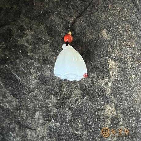 【琢艺轩】新疆和田羊脂白籽玉挂件 莲蓬 7克