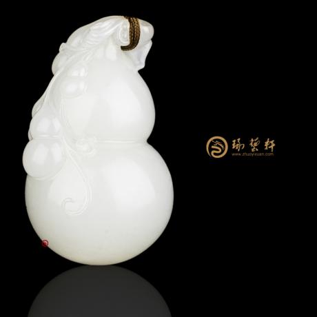 【琢艺轩】新疆和田洒金皮一级白籽玉把件 福禄寿 61克