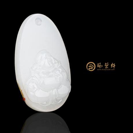 【琢艺轩】新疆和田黄皮一级白籽玉挂件 弥勒佛 12.4克