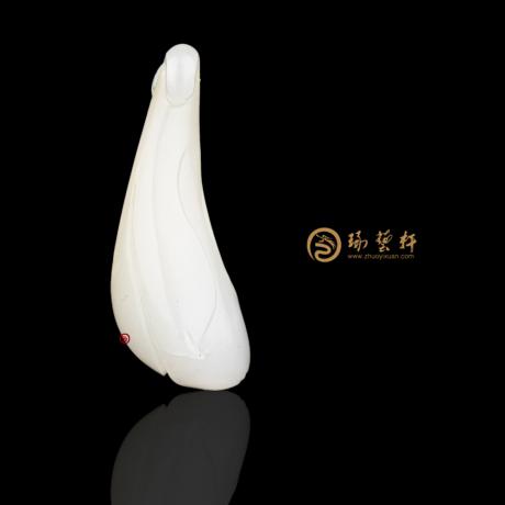 【琢艺轩】新疆和田洒金皮白玉籽玉挂件 兰花 7.7克