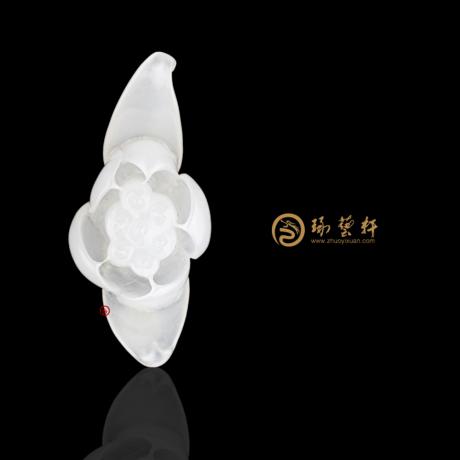 【琢艺轩】新疆和田白玉籽玉挂件 莲花 5.5克