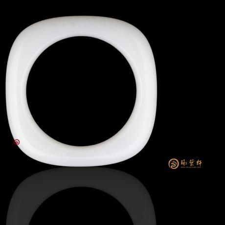 【琢艺轩】新疆和田羊脂白籽玉手镯 乾坤 98.2克