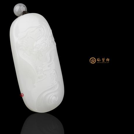 【琢艺轩】新疆和田羊脂白籽玉牌子 行天下 78.5克