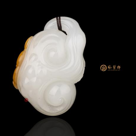 【琢艺轩】新疆和田红沁皮羊脂白籽玉挂件 如意 28.5克