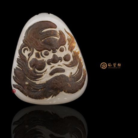 【琢艺轩】新疆和田褐皮白玉籽玉挂件 钟馗 23.7克