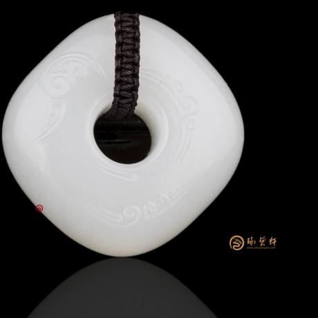 【琢艺轩】新疆和田羊脂白籽玉挂件 平安扣 21.3克