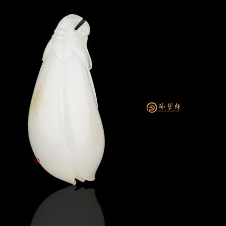 【琢艺轩】新疆和田洒金皮白玉籽玉挂件 兰花 13克