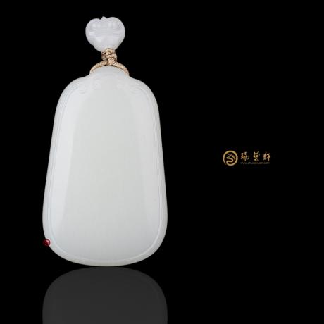 【琢艺轩】新疆和田一级白籽玉牌子 云纹平安牌 33克