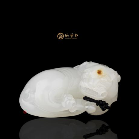 【琢艺轩】新疆和田红沁皮羊脂白籽玉挂件 貔貅 37克