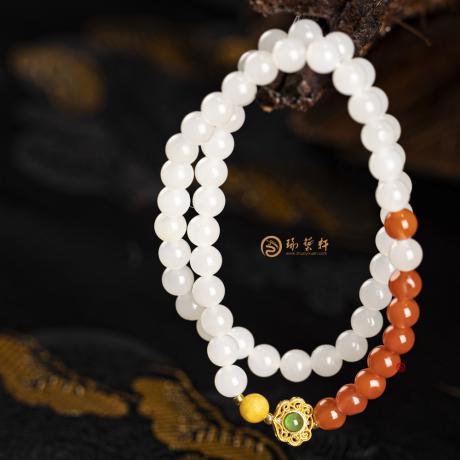 【琢艺轩】新疆和田羊脂白玉 手链 20克