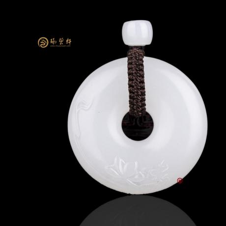 【琢艺轩】新疆和田一级白籽玉挂件 平安扣 16.5克