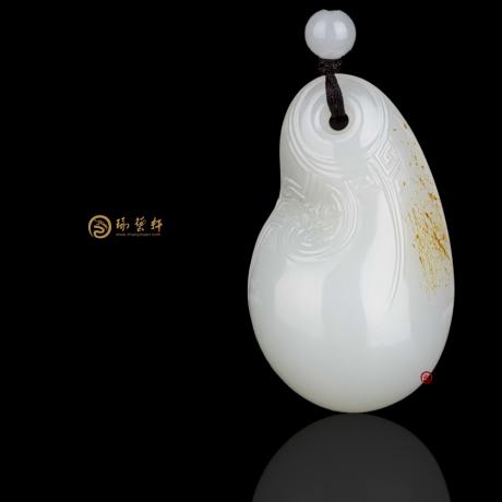 【琢艺轩】新疆和田黄皮白玉籽玉挂件 古韵 18克