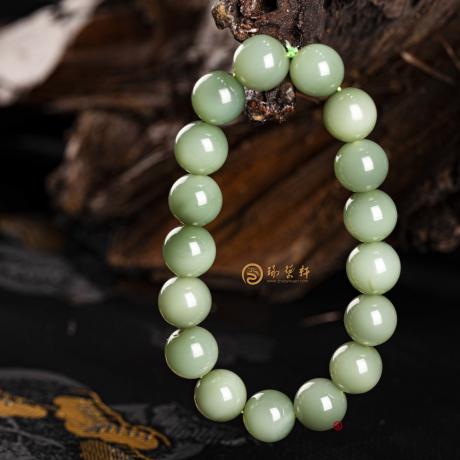 【琢艺轩】俄罗斯碧玉粉青 手链 45.5克