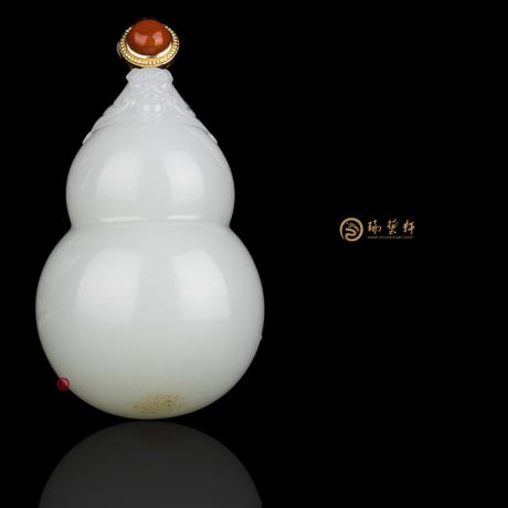 【琢艺轩】新疆和田黄皮一级白玉籽玉挂件 福禄寿 41.5克