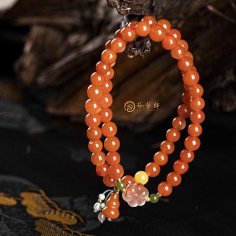 【琢艺轩】凉山南红玛瑙 手链 21克